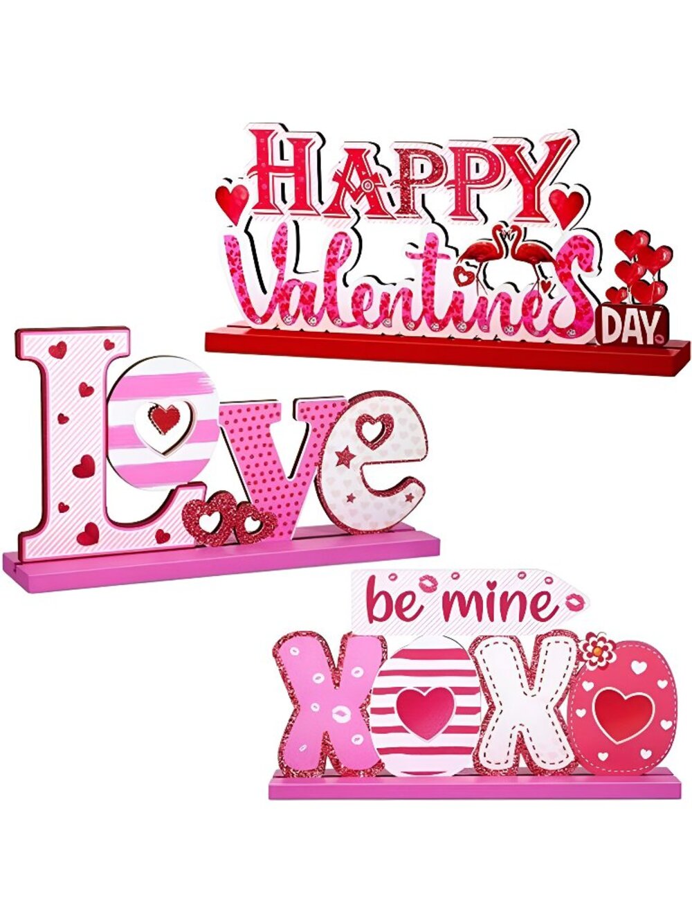 3 Valentine's Table Decoration Signs Be Mine Sign Love Happy Valentine